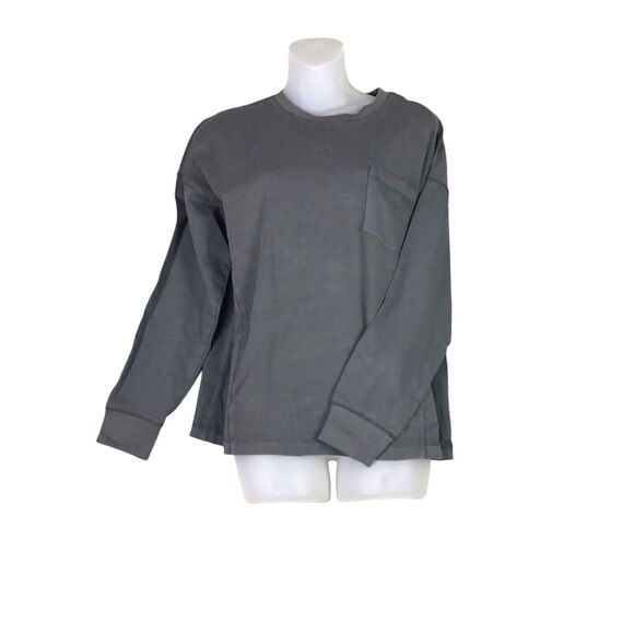 Wild Fable Womens Size M Pullover Sweatshirt Dark Gray Long Sleeve Crew Pocket - Picture 8 of 12